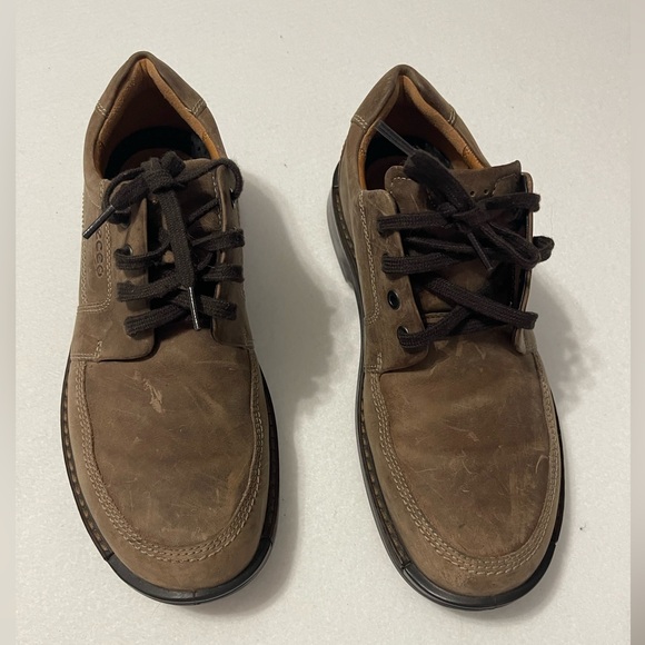 ECCO Brown Leather Fushion II Tie Oxfords 44 (10.5-11)